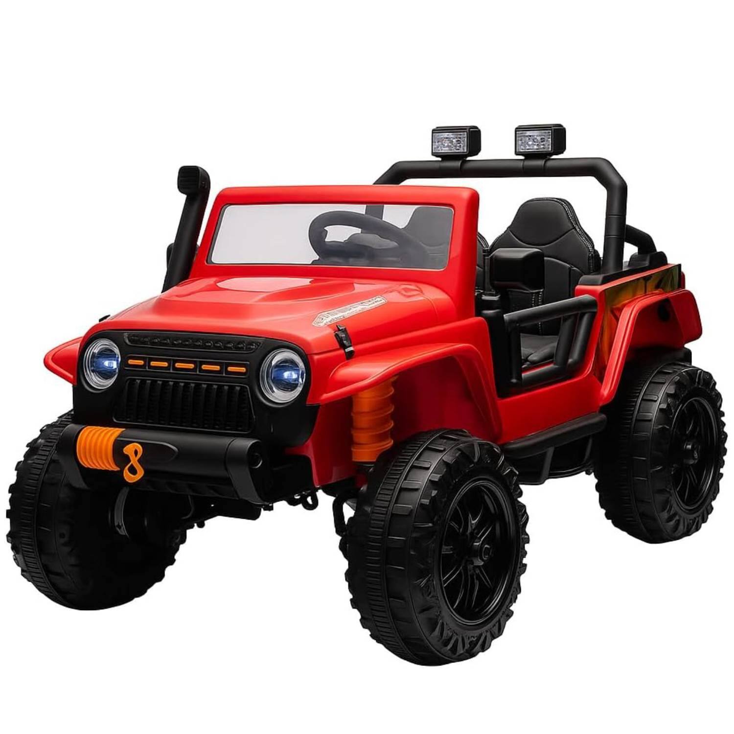 GARVEE - 24V 4WD 2-Seater Kids Ride On Truck, Electric Vehicle w/4×55W Motors, Remote, LED Lights, Music & Suspension - Red