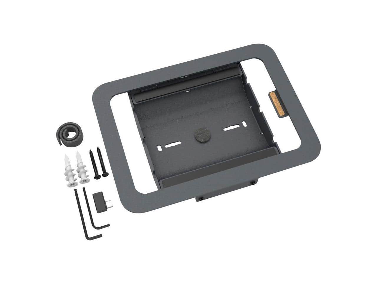 Heckler Design - Wall Mount for iPad mini 6th Generation Gang Box Mounting Box Power Adapter Network Adapter - Black Gray