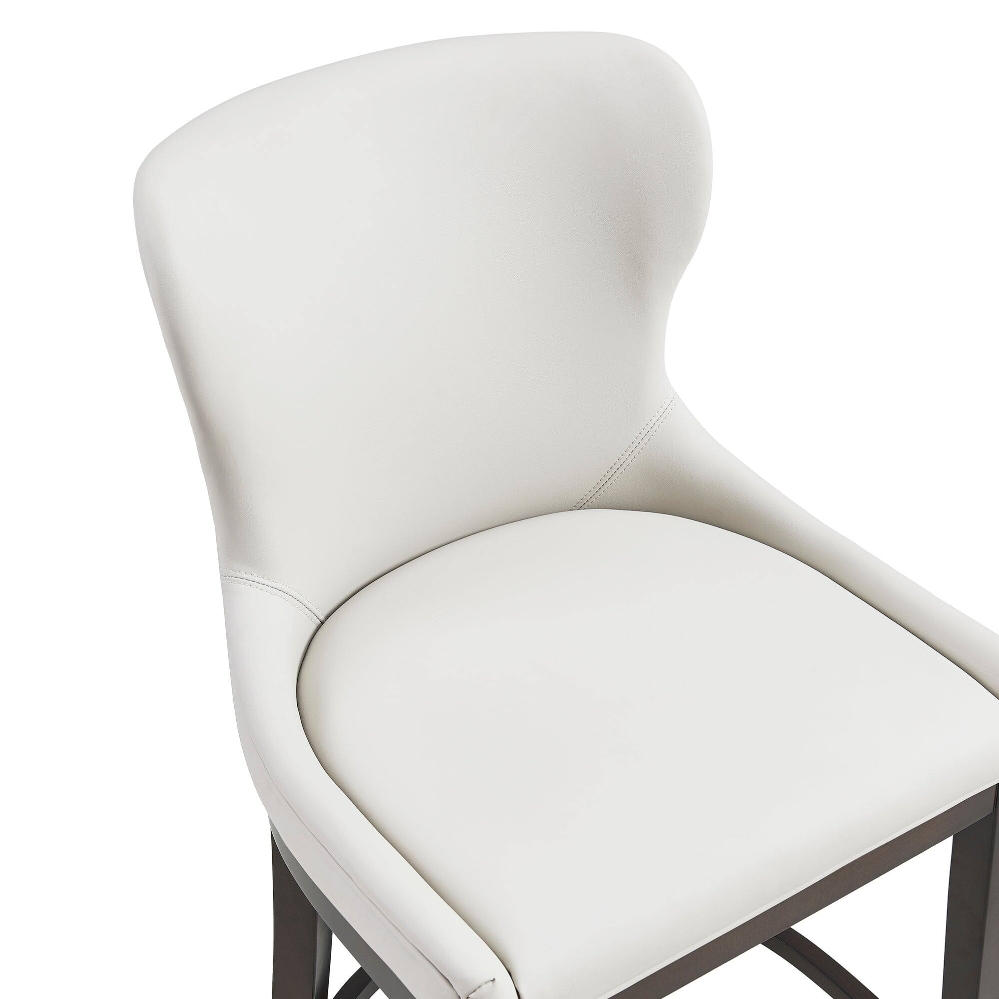 Alt View 1. Manhattan Comfort - Blair Modern Wood Upholstered Barstool - Set of 3 - White.