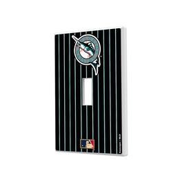 Keyscaper - Miami Marlins 1993-2011 Cooperstown Pinstripe Single Toggle Light Switch Plate - Multicolor