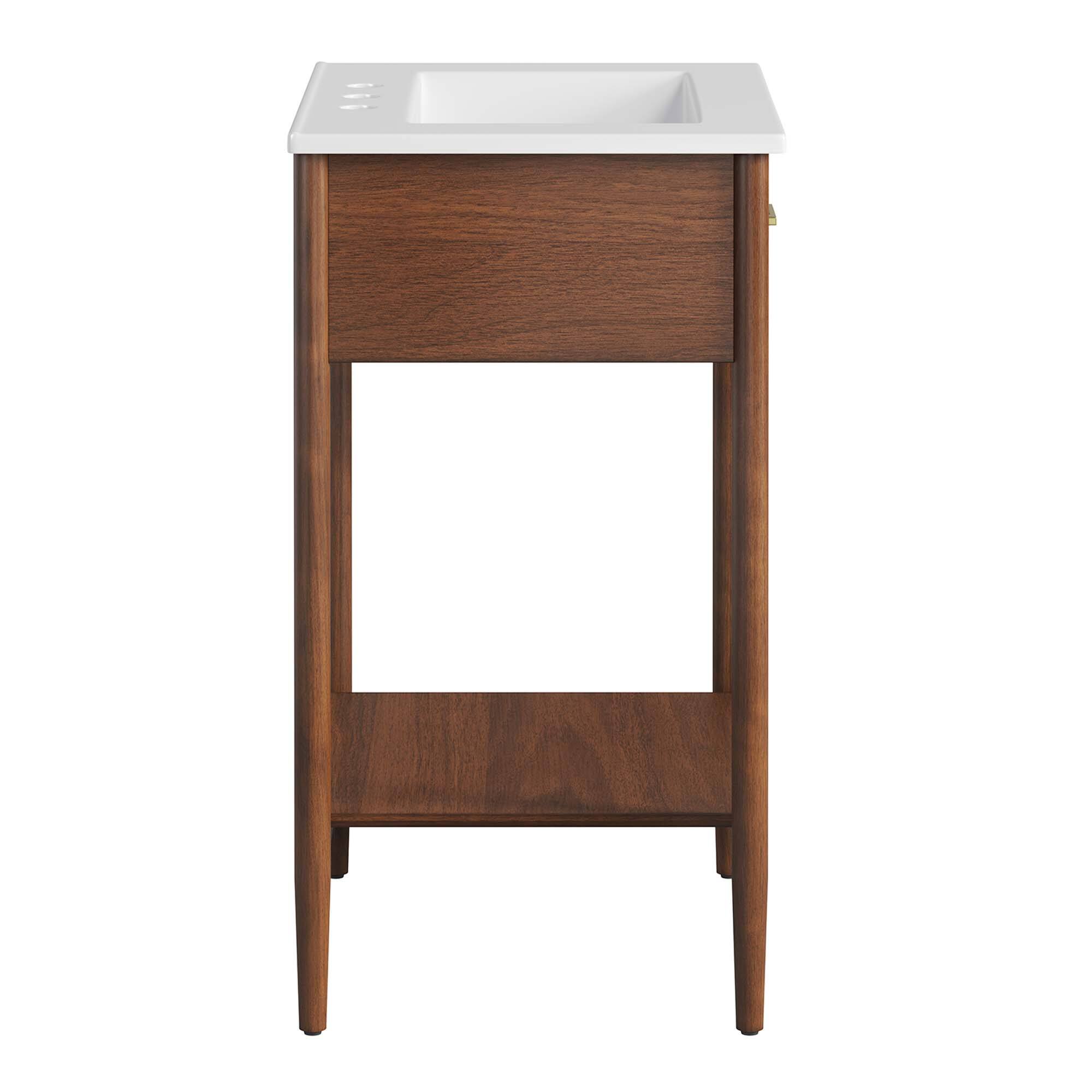 Alt View 2. Modway - Zaire Bathroom Vanity Basin Included by Modway - Walnut White.