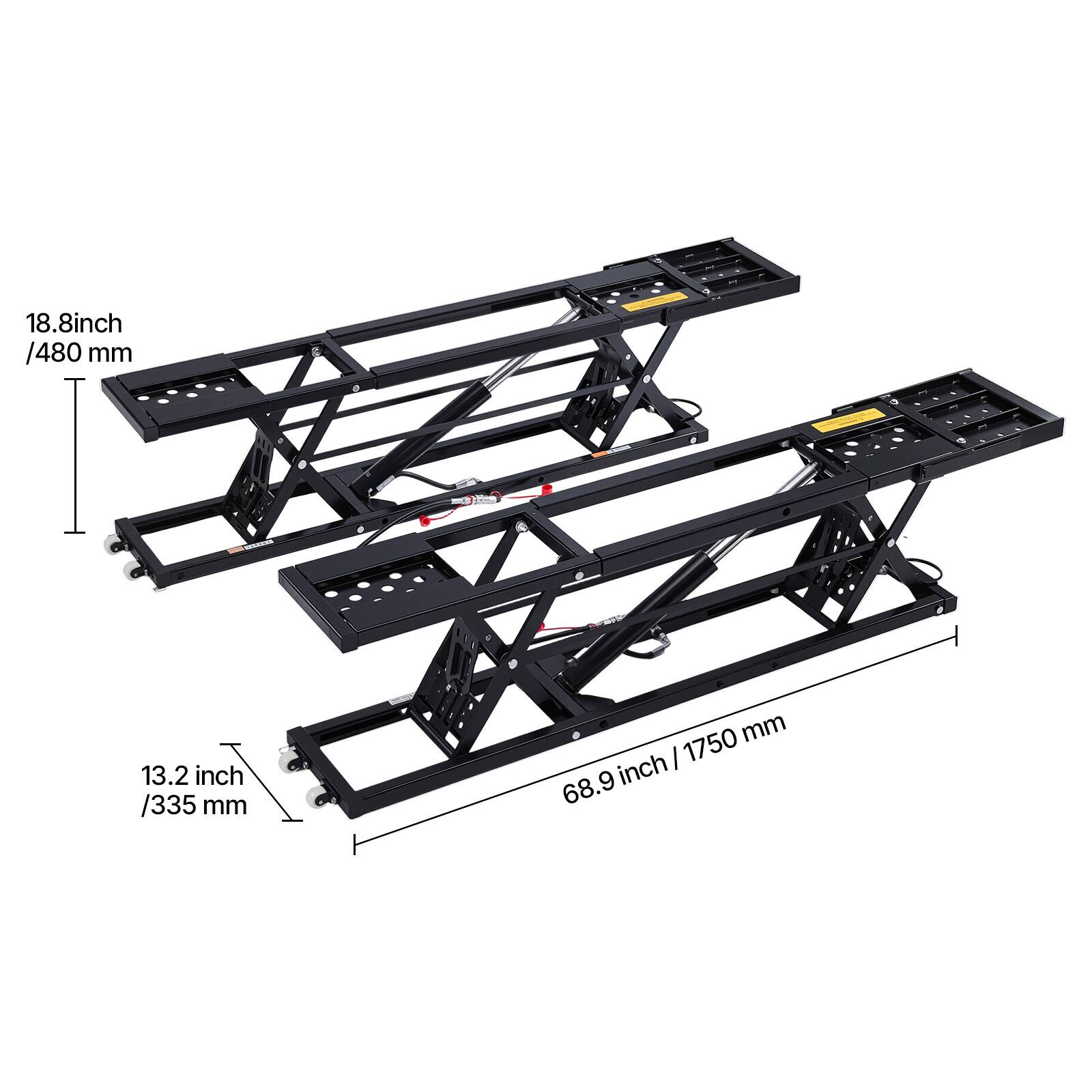18.8 inch / 480 mm  
13.2 inch / 335 mm  
68.9 inch / 1750 mm