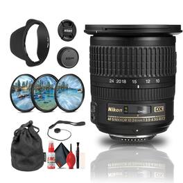 Nikon - AF-S DX NIKKOR 10-24mm f/3.5-4.5G ED Lens (2181) + Filter Kit + Cap Keeper - Bundle - Black