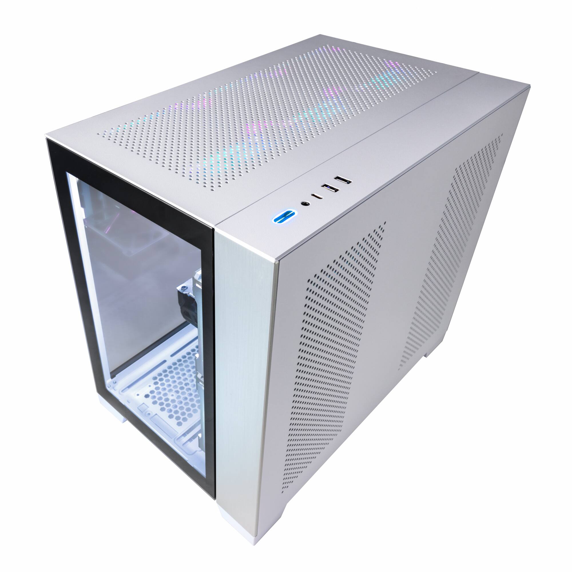 Alt View 5. Velztorm - Mini Lux  Custom Gaming Desktop PC (Ryzen 9 5950X, 32GB, 2TB SSD, GeForce RTX 5060, WiFi 4, Win 11 Pro) - White.
