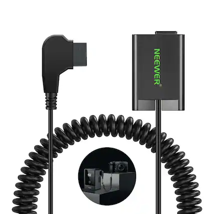 Front. Neewer - D-Tap to EN-EL25 Dummy Battery for Nikon Zfc - Black.