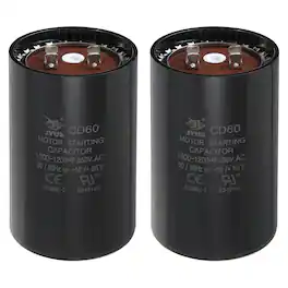 Unique Bargains - 2pcs CD60 Capacitor 1000-1200 Mfd, 250 VAC Run Motor Start for Fan/Well Pump