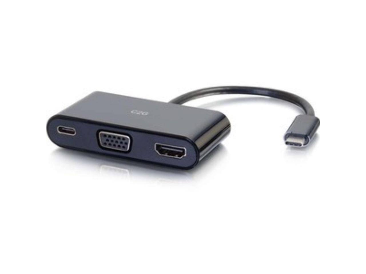 Alt View 3. Cables to Go - C2g Usb C To Hdmi And Vga Multiport Adapter With Power Delivery - Black.