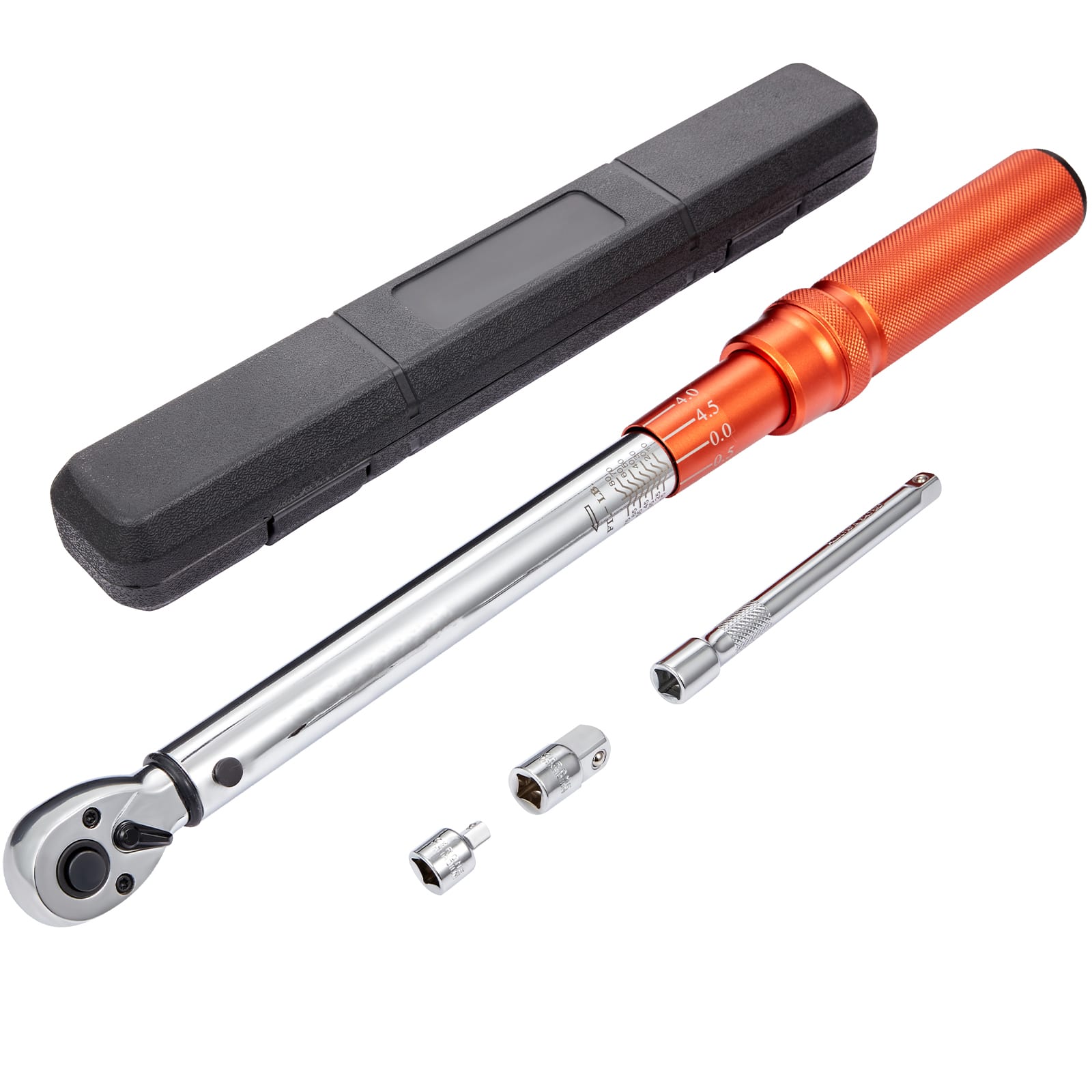 LOVMOR - Click Torque Wrench 3 8 Inch Drive Dual Direction Adjustable Mechanical Torque Wrench Kit with Adapters Extension Rod