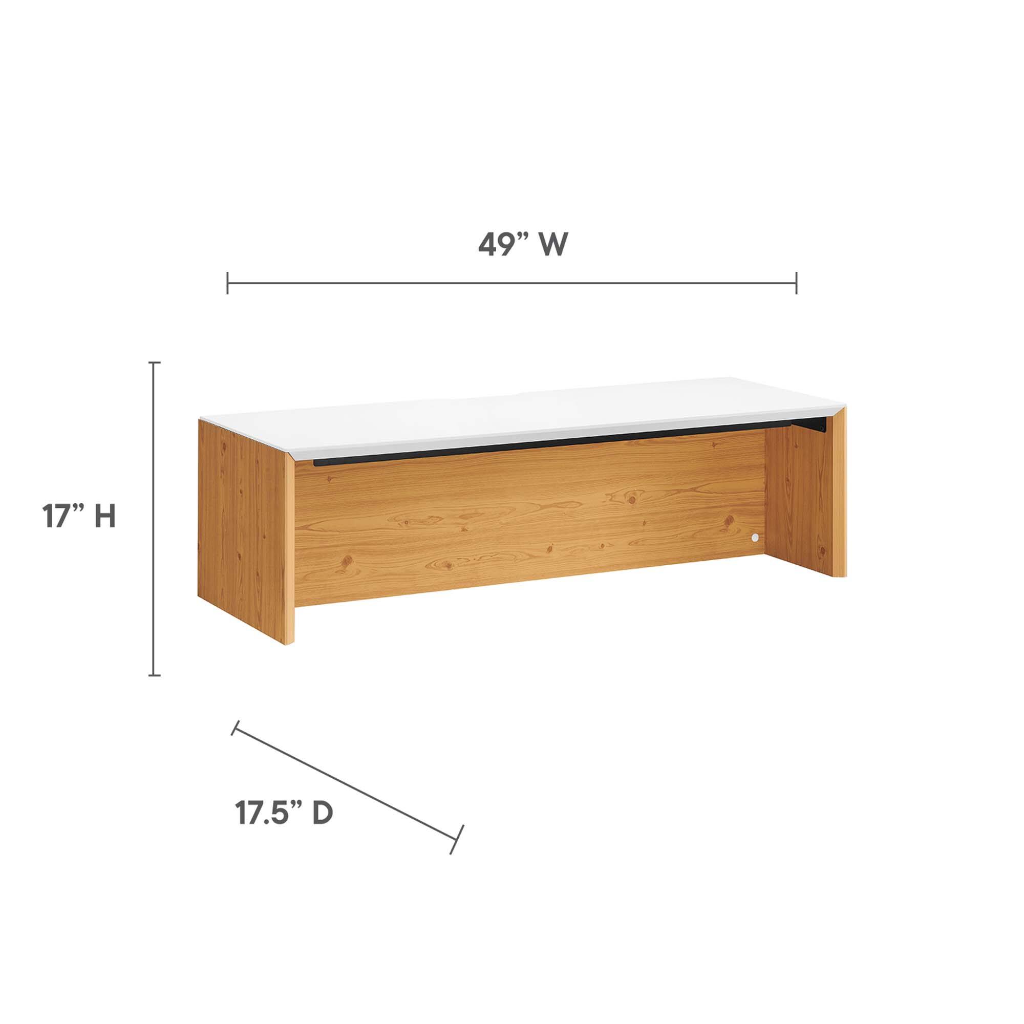 49" W x 17" H x 17.5" D