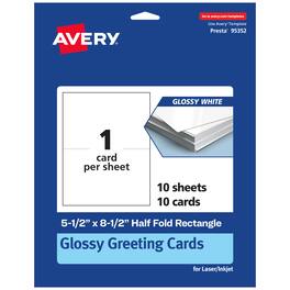 Avery - Printable Greeting Cards, 5.5" x 8.5", Glossy 10ct - White