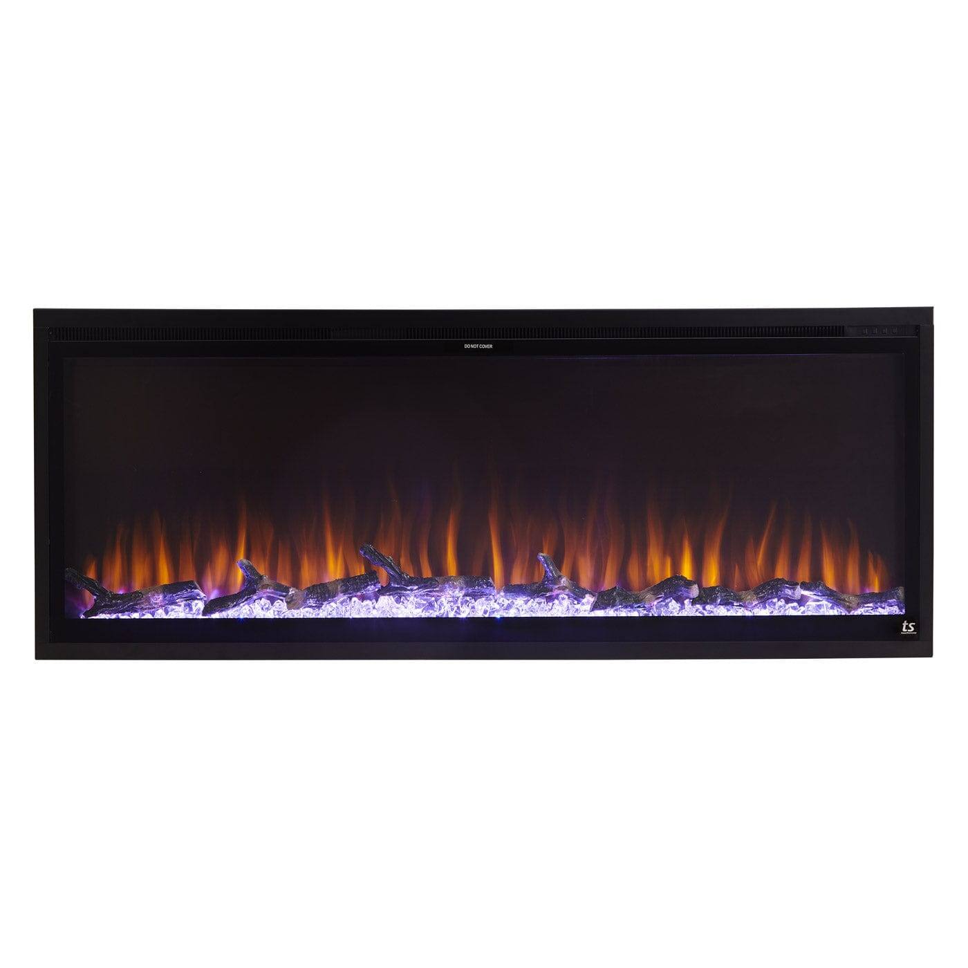 Alt View 10. Touchstone Home Products - 50 in. Wall Mounted Recessed Sideline Elite Smart Electric Fireplace 1500W - Black.