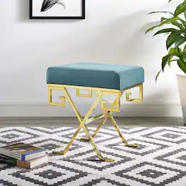 Twist Performance Velvet Bench by Modway - Sea Blue