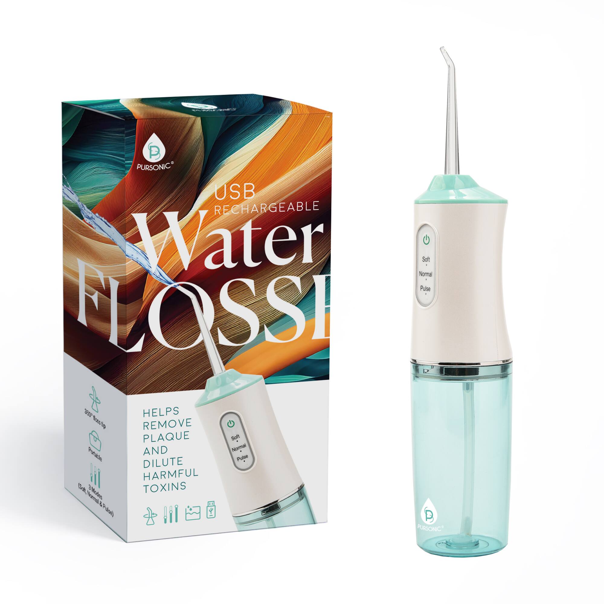 Pursonic - USB Rechargeable Water Flosser Helps Remove Plaque & Dilute Harmful Toxins - White