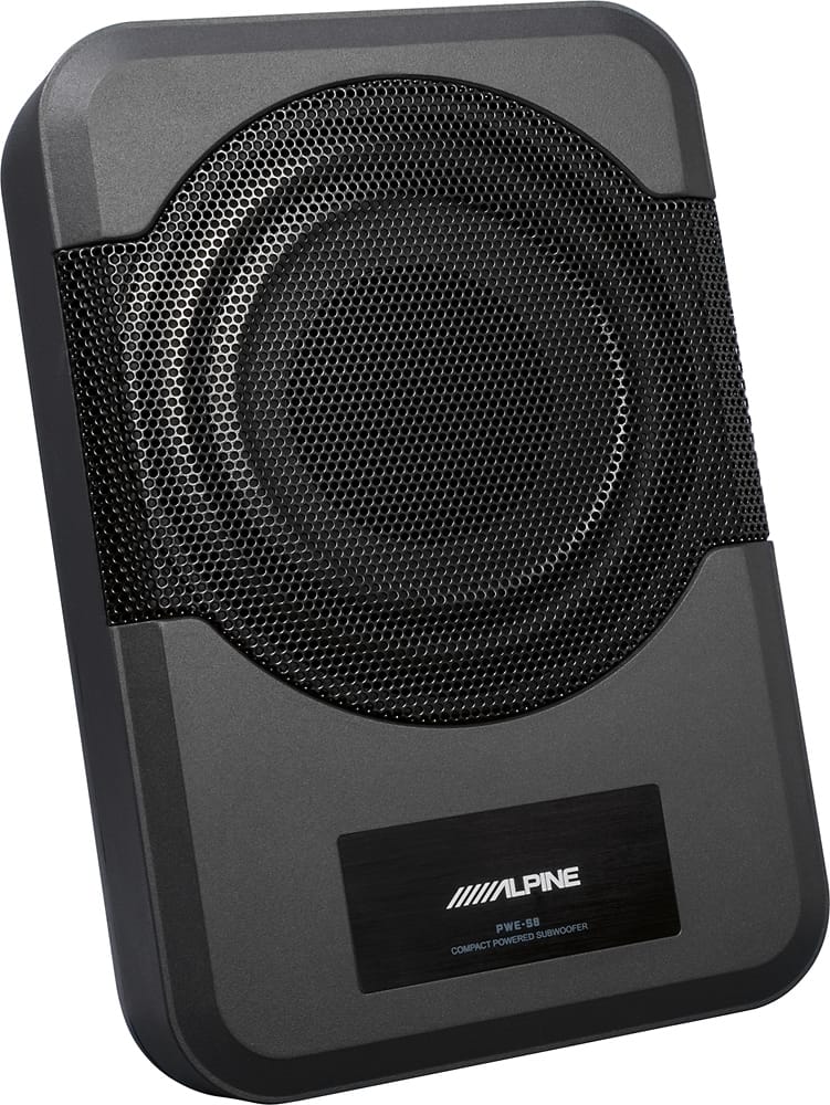 Angle. Alpine - 8" Powered Subwoofer System - Black.
