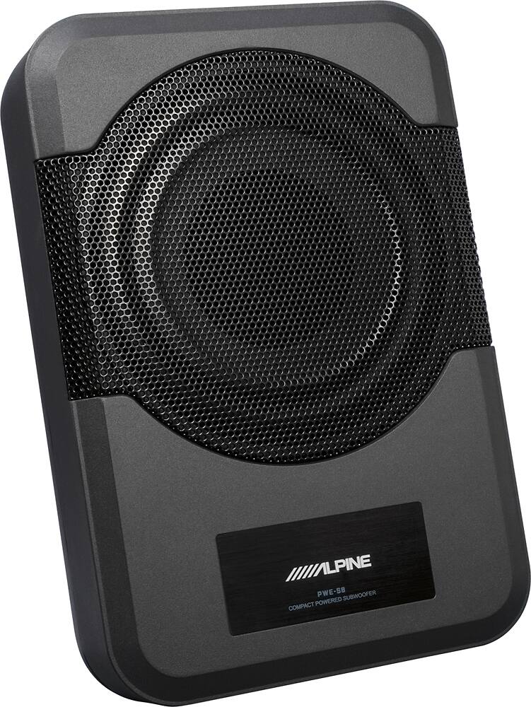 Angle. Alpine - 8" Powered Subwoofer System - Black.