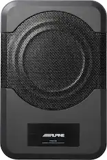 Front. Alpine - 8" Powered Subwoofer System - Black.
