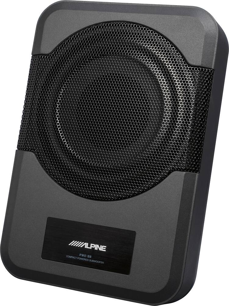 Left. Alpine - 8" Powered Subwoofer System - Black.