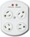 Front Standard. 360 Electrical - 4-Outlet Rotating Surge Protector - White.