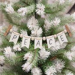 Angle. BreeBe - Peace Mini Clip Banner - White, Black.