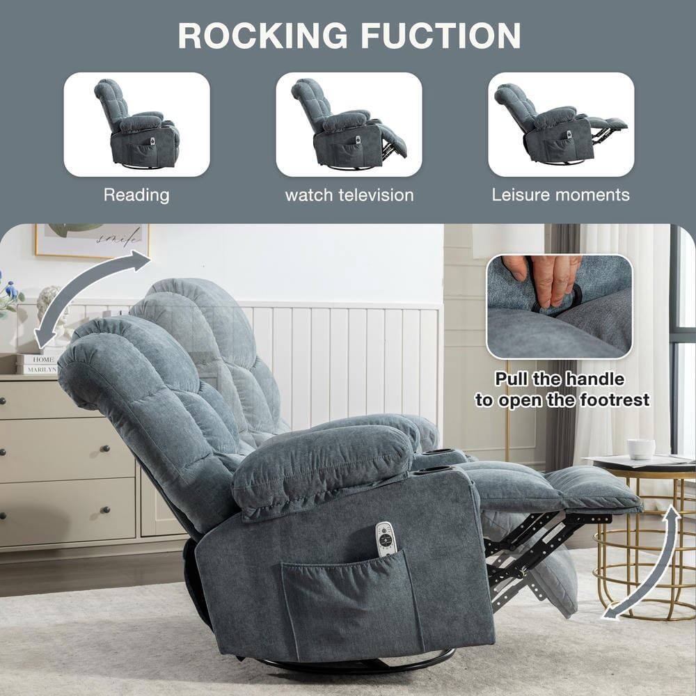 ROCKING FUNCTION

- Reading
- watch television
- Leisure moments

Pull the handle to open the footrest