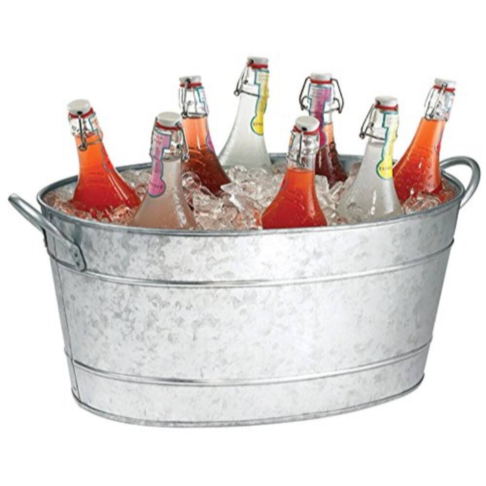 Front. Manhattan Lane - Lola 23 Inch Beverage Tub, 2 Handles - Gray.