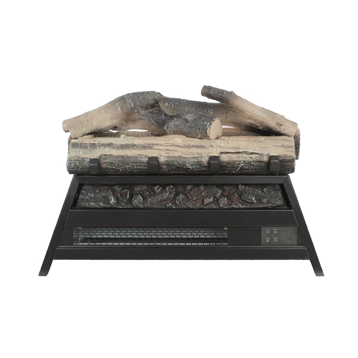 Alt View 6. Loheer - Loheer 21 inch electric fireplace insert 3d log set Antique Black - Antique Black.