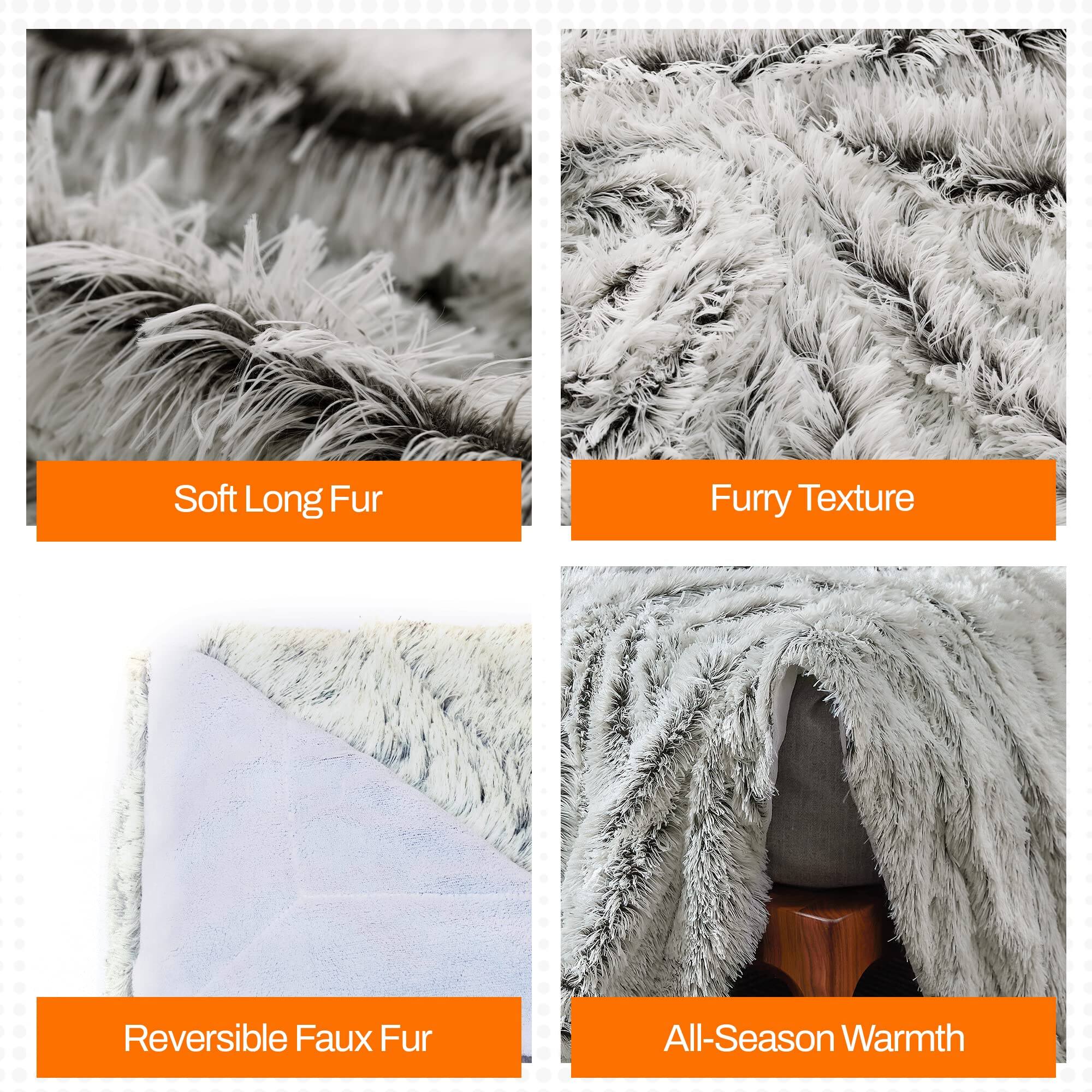 - Soft Long Fur
- Furry Texture
- Reversible Faux Fur
- All-Season Warmth