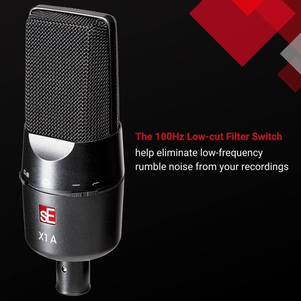 The 100Hz Low-cut Filter Switch helps eliminate low-frequency rumble noise from your recordings.