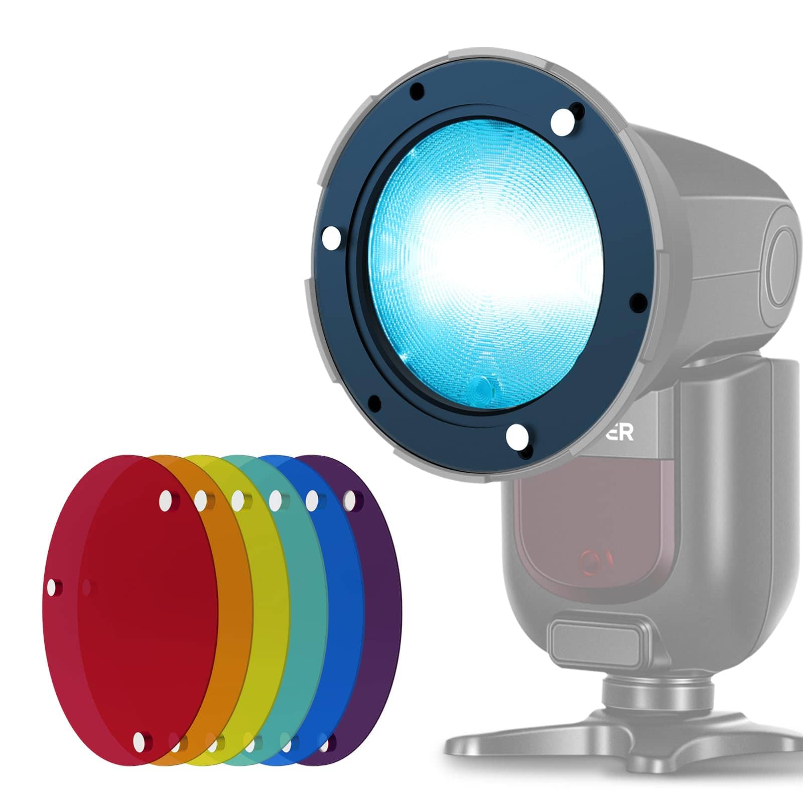 Six-Color Magnetic Gel Filter Set for Neewer Square/Round Head Speedlights, CRS17