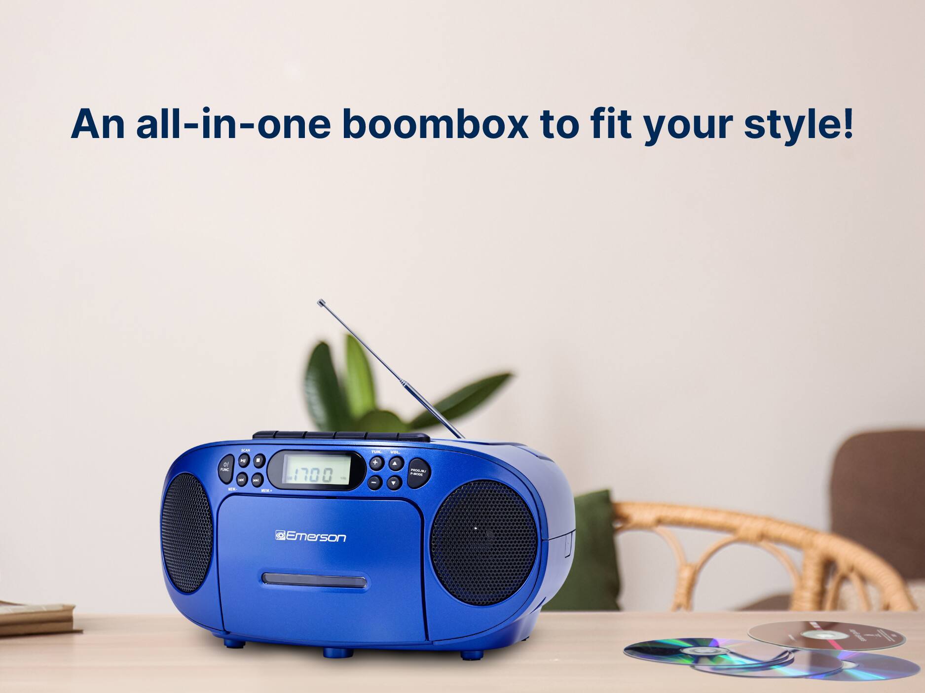An all-in-one boombox to fit your style! - Emerson 1700 -
