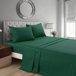 MarCielo - 4-Pieces Soft Striped Bed Sheets with 18 inches Deep Pocket - Green