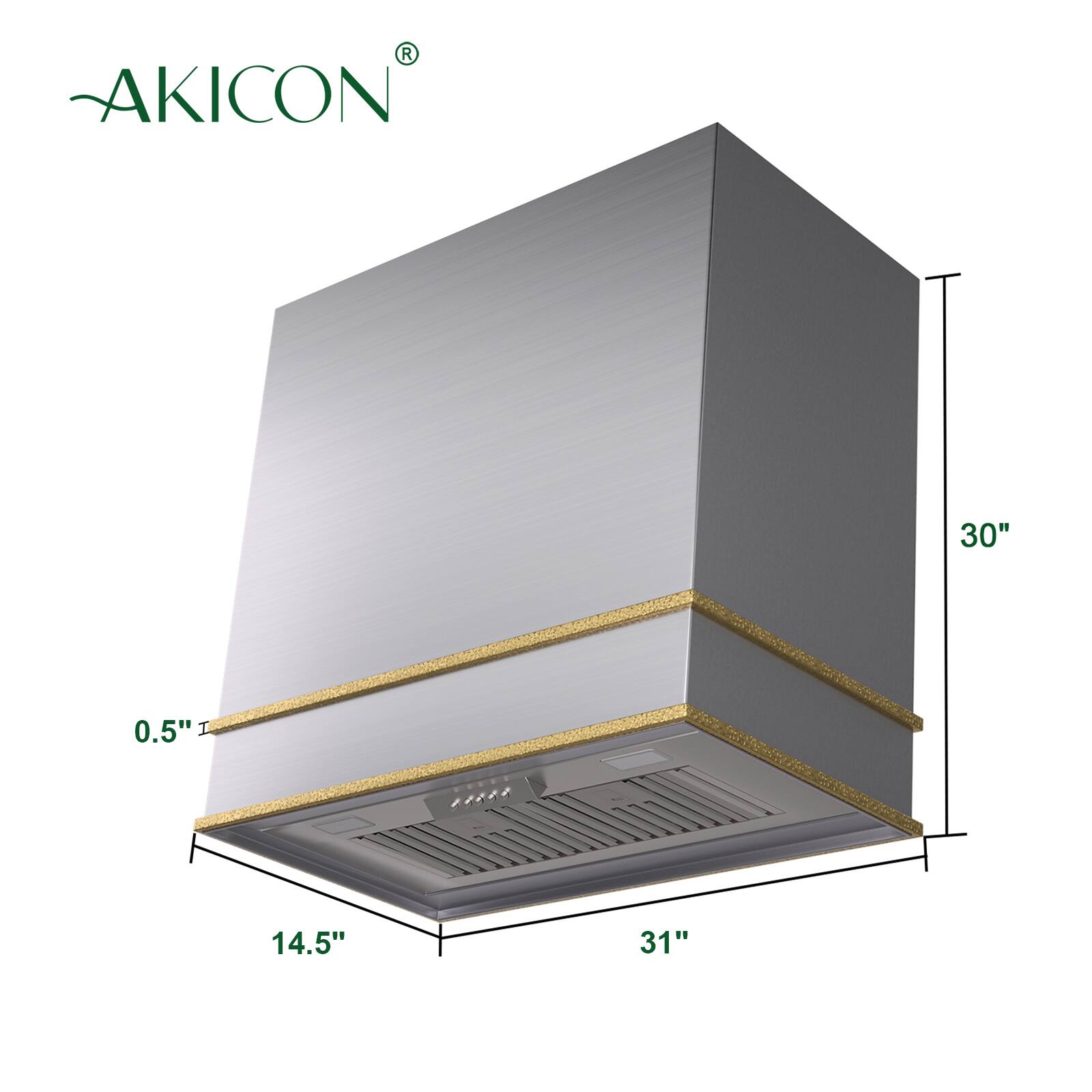 AKICON  
30"  
0.5"  
14.5"  
31"