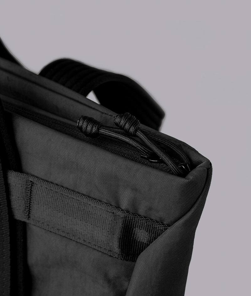 Alt View 8. ALPAKA - Flow Totepack Laptop Backpack for Men, 16" Laptop Compartment + 11" Tablet Sleeve, Tote/Backpack, Bottle Pocket - Black Axoflux 400D Washed Nylon.