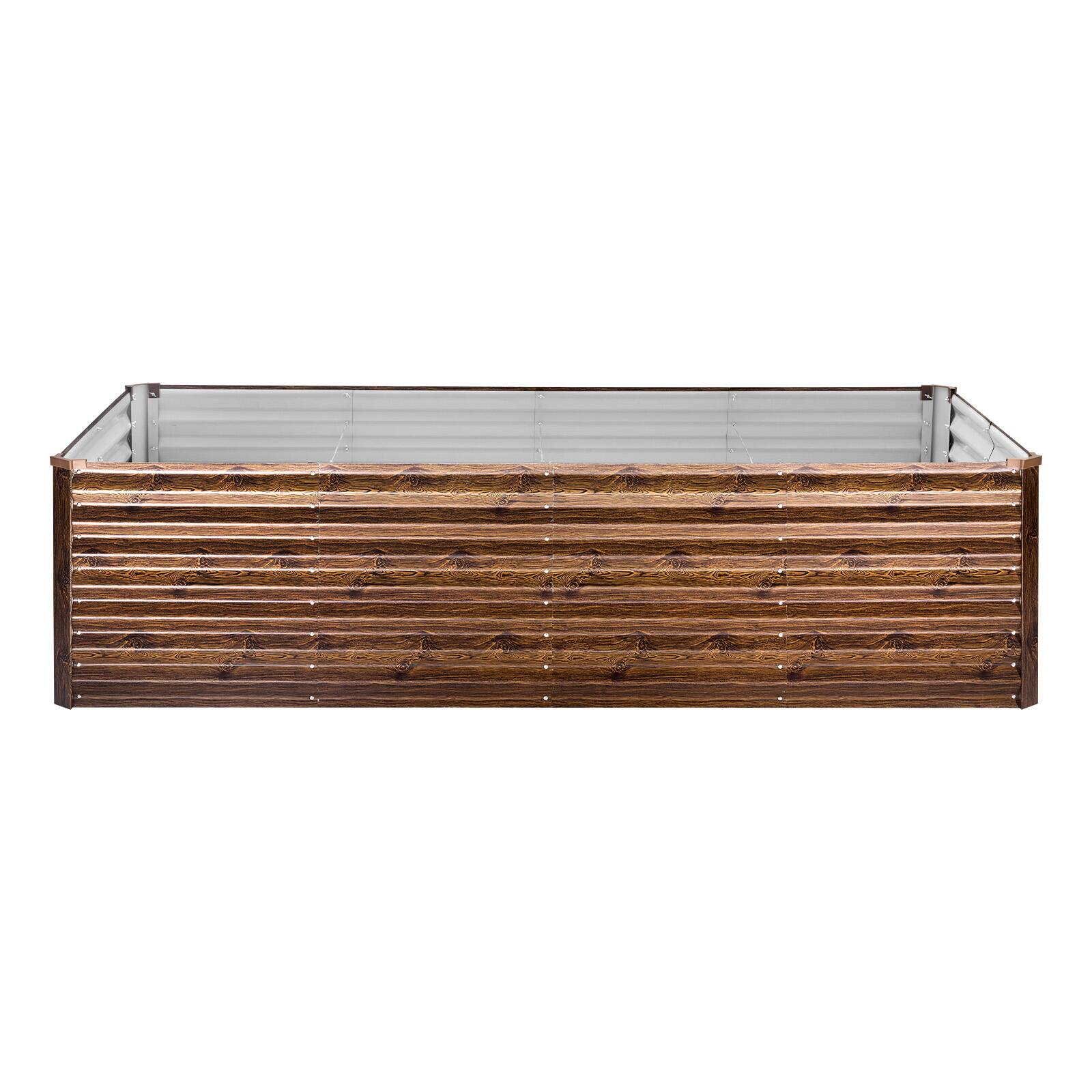 Alt View 5. VEVOR - Galvanized Raised Garden Bed, 8 x 4 x 2 ft, Rectangular Metal Planter Box Kit Outdoor, Bottomless Elevated Planting Box - Deep Wood Grain.