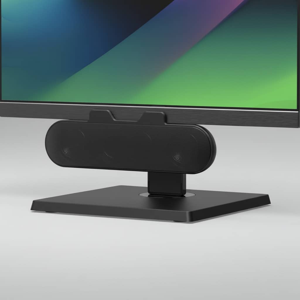 Dazzed Corner - USB Plug & Play Clip-On Computer Soundbar Speaker with Bass & G-Sensor - Black