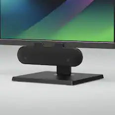 Front. Dazzed Corner - USB Plug & Play Clip-On Computer Soundbar Speaker with Bass & G-Sensor - Black.