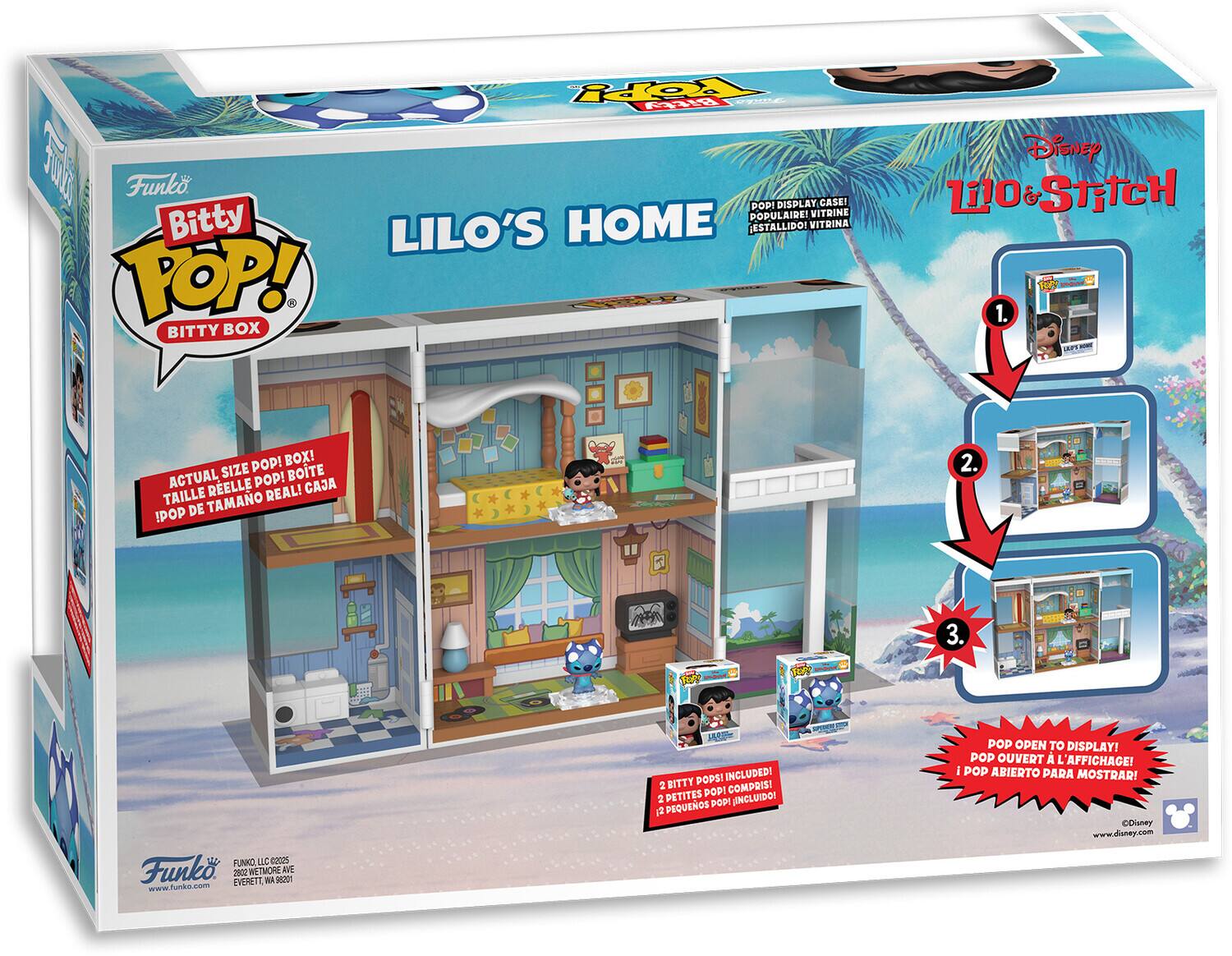 1. POP! BOX BITTY Lilo's Home Estallido! Vitrine Pop! Display Case Populaire! Vitrine Bitty Lilo's Home Estallido! Vitrina Pop! Box Bitty Disney Lilo & Stitch 1. Pop! Box! Taille Réelle Pop! Caja Tamaño Real!

2. SCPF Funko LLE 02005 Funko Everett. 2 vi 1 Vore Ma -2 uE www.funko.com Pops! Incluidos 2 Bitty Comprist Petites Pop! 2 Pop! Incluido! Pequeños Pop Open to Display! Pop Ouvert L'Affichage! Pop Abierto Para Mostrar! CDisney www.disney.com

3. Poud Open to Display! Poud Ouvert à l'affichage! Pop Abierto a la Mostrador!