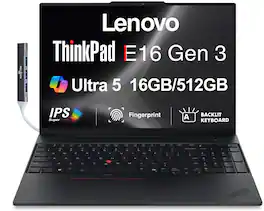 Lenovo - Upgraded - ThinkPad E16 Laptop 16'' Touchscreen (Intel Ultra 5-225U, 16GB DDR5, 512GB SSD, Win 11 Pro) w/DKZ USB Hub - Black