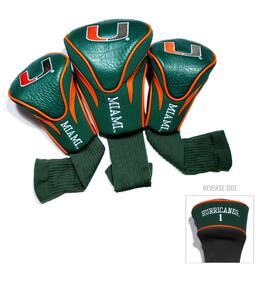 Team Golf - Miami Hurricanes 3-Pack Contour Headcover Set - Multicolor