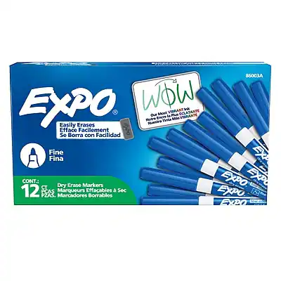 86003A
EXPO
WOW
Most Vibrant
CLATANTE Ink
Encre la Plus VIRANTE
Nuestra Tinta
BAis Easily Erases
Efface Se Borra Facilement
con Facilidad
EXPO
Fine
EXA Fina
CONT:
12 PCAS
Dry Erase Markers
EXPO
EXPO
12 PCAS
Marcadores Borrables
EXPO
