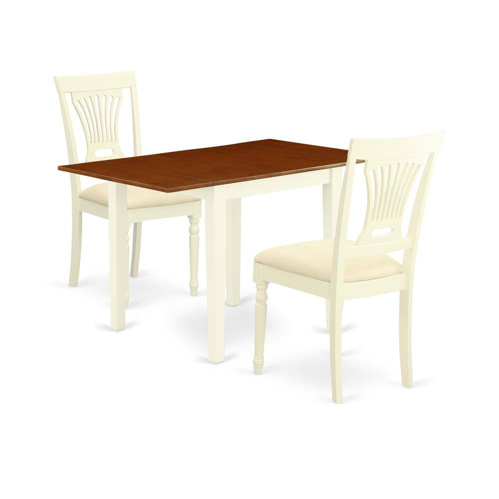 Left. East West Furniture - Dining Room Set Buttermilk & Cherry - Brown.