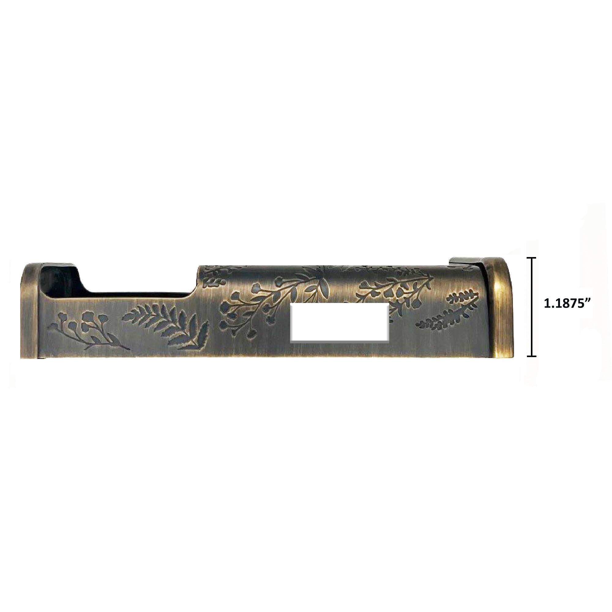 Alt View 1. Michael Healy - Wildflower Video Doorbell Cover (Ring 3, 3 Plus, 4, Battery Plus, Battery Pro) - Antique Brass.