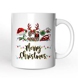 OrnamentallyYou - Sewing Buffalo Plaid Christmas Mug, Clothing Stylist Gift - White