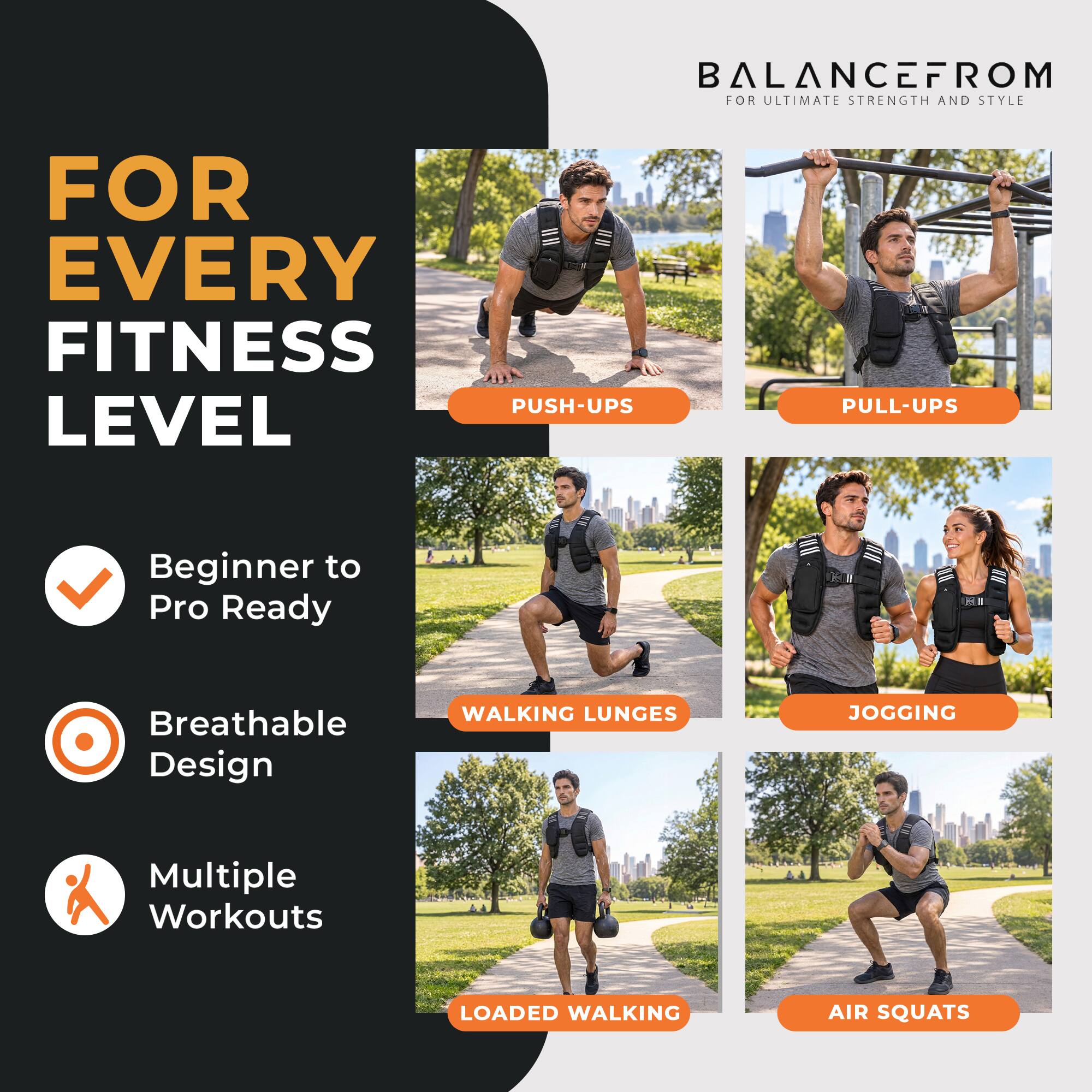 BalanceFrom Fitness BalanceFrom 8 lb Weighted Nylon Tactical Vest with ...