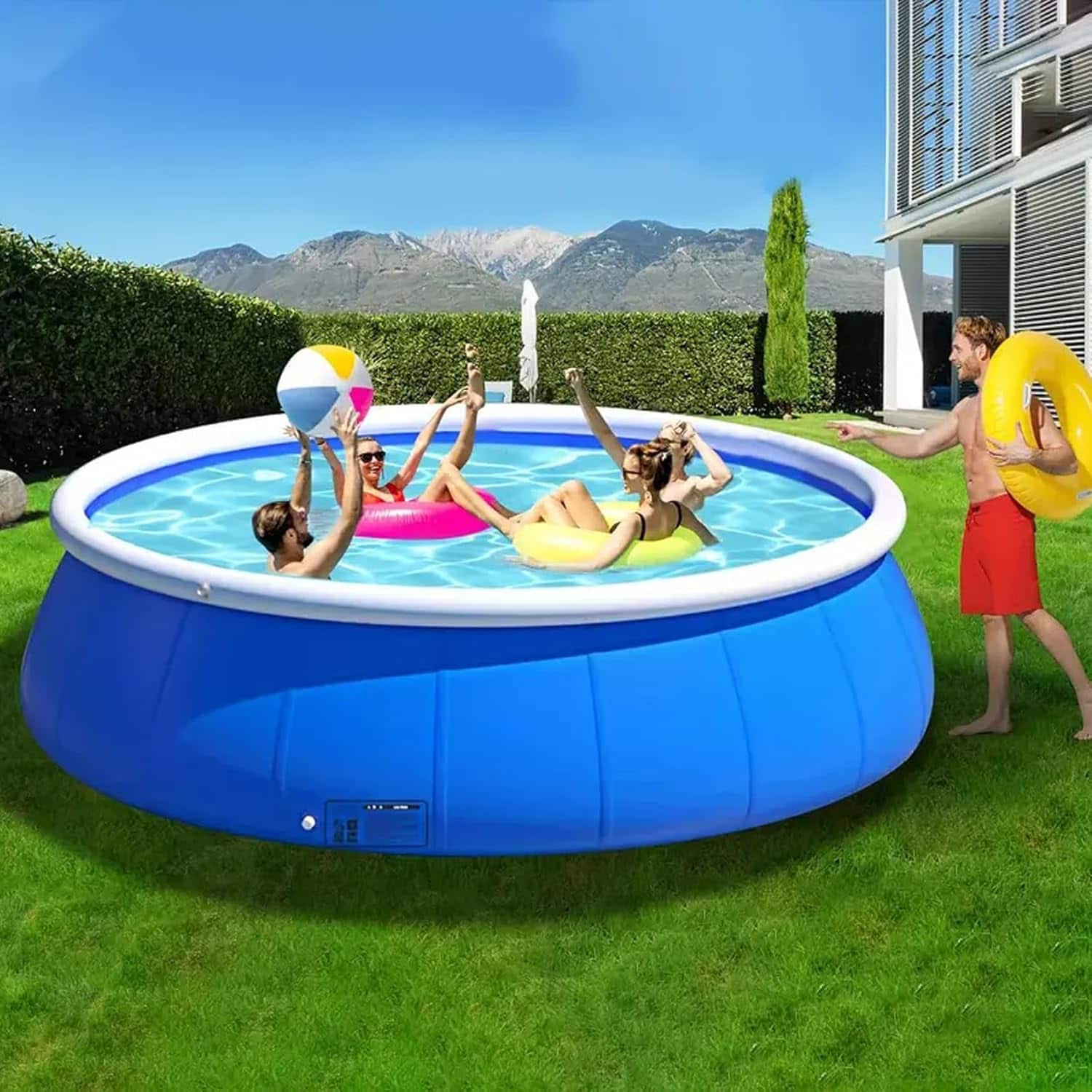 MOOSOO - Inflatable Swimming Pool, 96*25 Pools, Family Lounge Pools Above Ground Family Pool for Summer Water Party