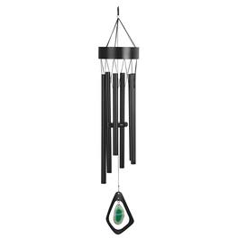 FC Design - 33" Long Black Metal Wind Chime Outdoor Patio or Garden Hanging Decoration - Multi-Color