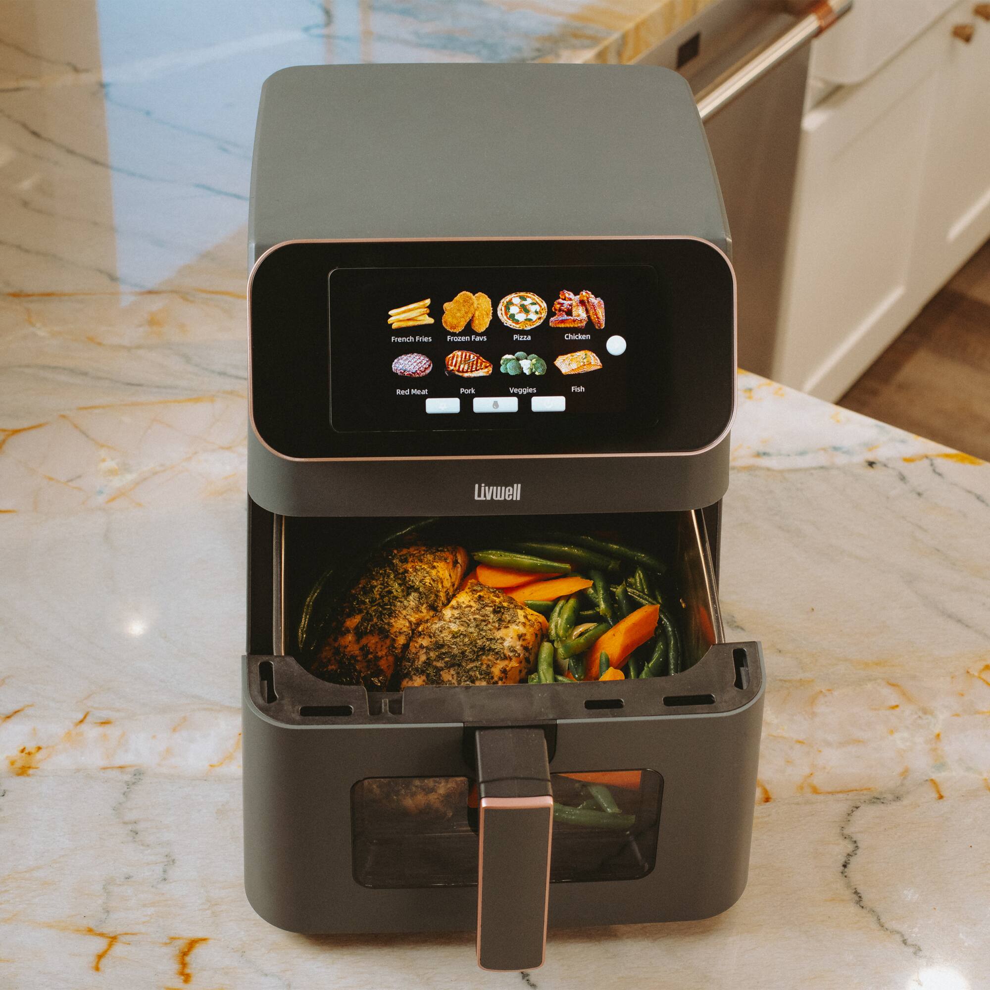 French Fries  
Frozen Fries  
Pizza  
Chicken  
Veggies  
Fish  
Red Meat  
Pork  

Livwell