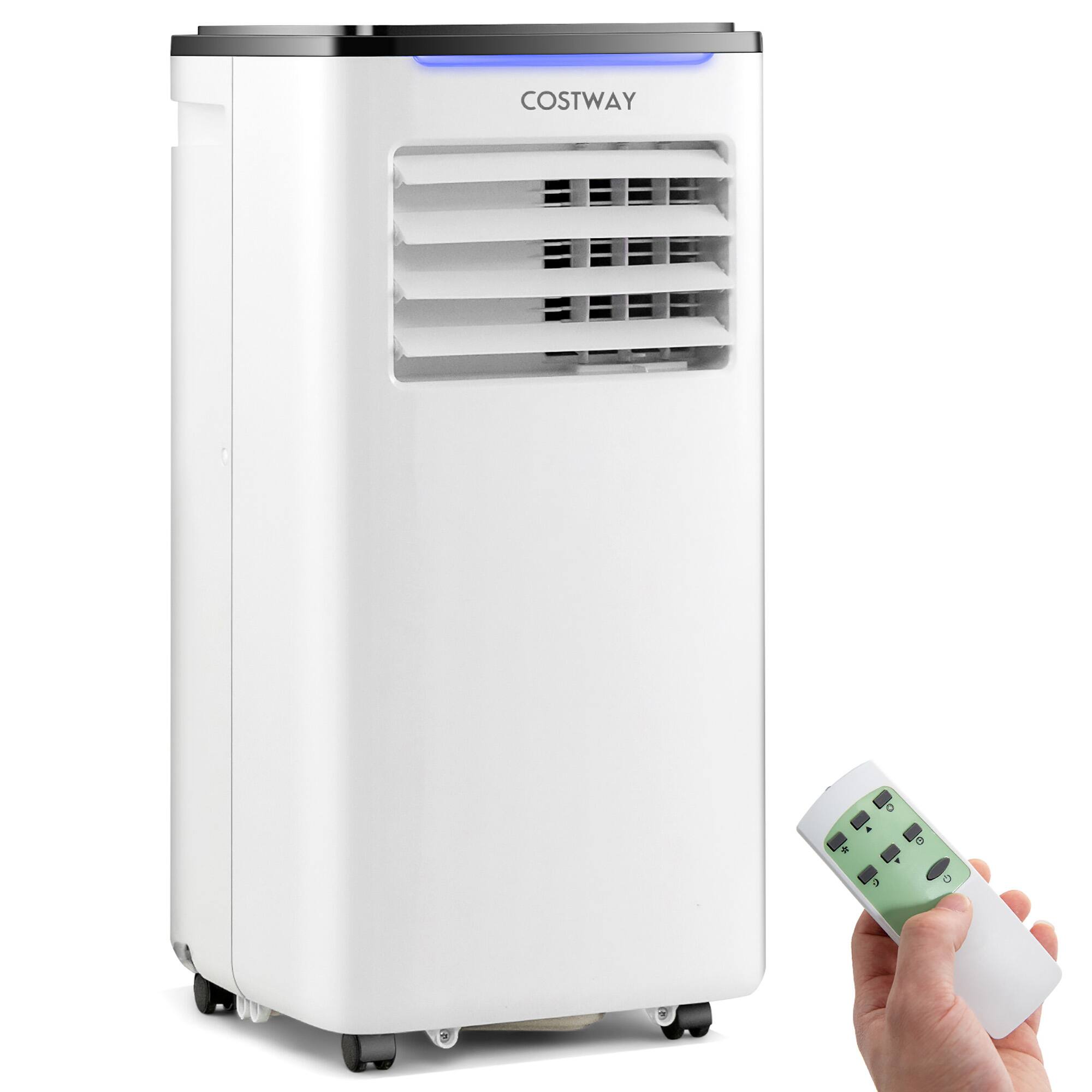 Alt View 7. Costway - 5200 BTU Portable Air Conditioner Cools up to 250 Sq.Ft 3-in-1 AC Unit w/ Cool Dehum Fan Sleep Mode - White.