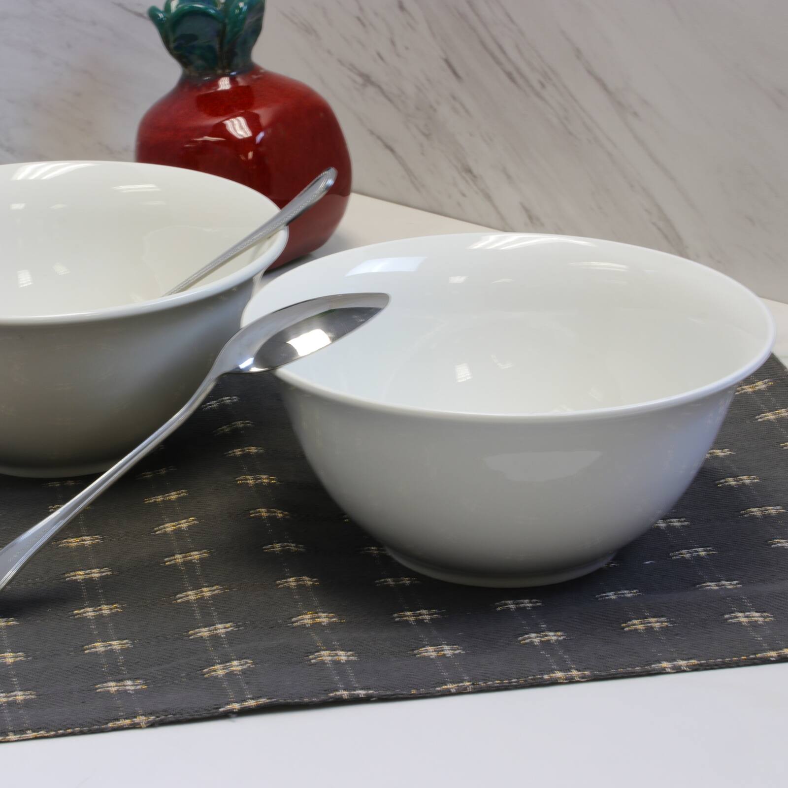 Alt View 3. Gibson - Gibson Home 2 Piece 7.5 Inch Ceramic All-Purpose Round Bowl Set in White - White.