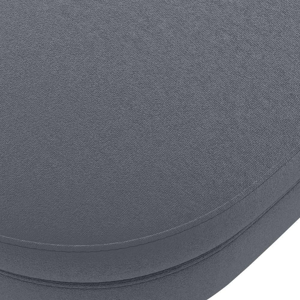 Alt View 2. Ropilly - Ropilly Oval Storage Ottoman Bench, Dark Gray Flannel Extra Seating with Metal Legs - Dark Gray.